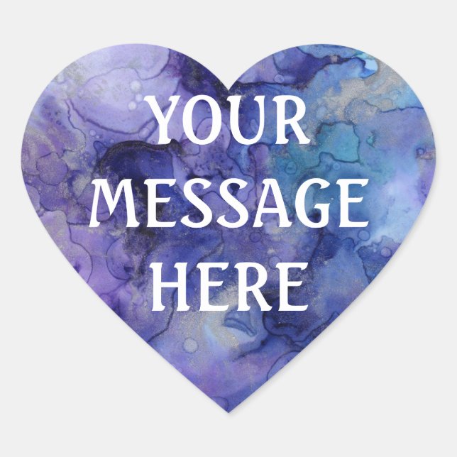 Mixed ink background - Customize your own Heart Sticker (Front)
