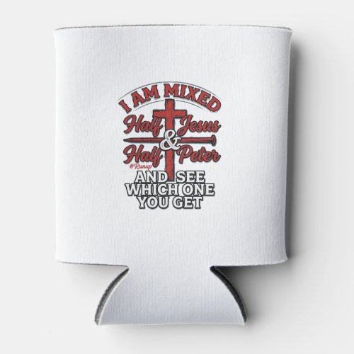 Mixed Jesus and Peter Vintage Christian Humor Can Cooler