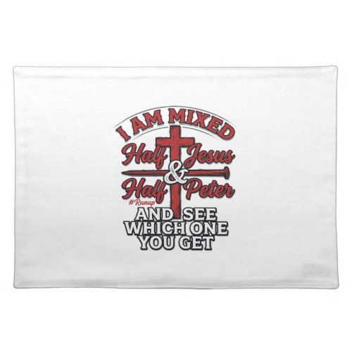Mixed Jesus and Peter Vintage Christian Humor Cloth Placemat