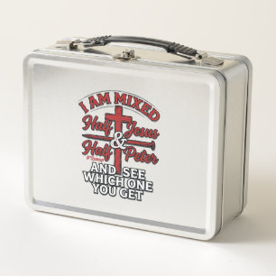 Mixed Jesus and Peter Vintage Christian Humor Metal Lunch Box