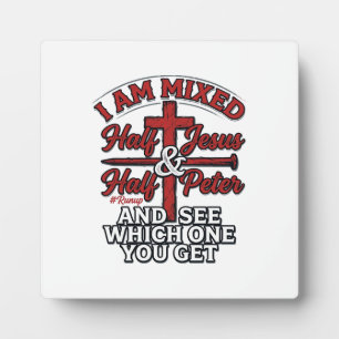 Mixed Jesus and Peter Vintage Christian Humor Plaque