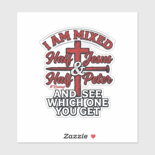 Mixed Jesus and Peter Vintage Christian Humor Sticker