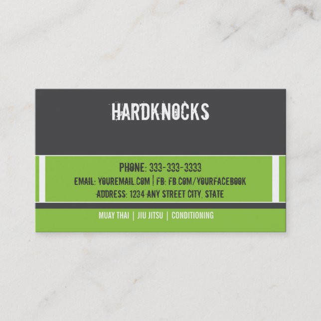 Mixed Martial Art Business Card 10 Class Pass Card (Front)