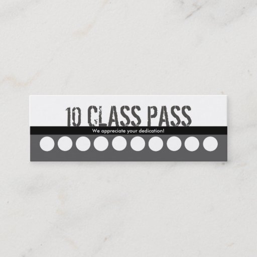Customizable Mixed Martial Art Business Card 10 Class Pass Card