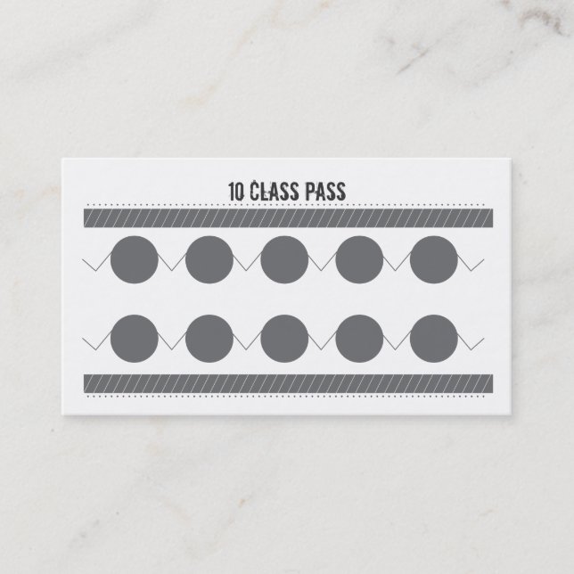Mixed Martial Art Business Card 10 Class Pass Card (Front)