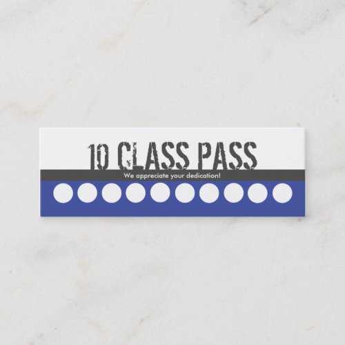 Mixed Martial Art Business Card 10 Class Pass Card