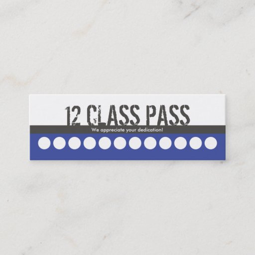 Customizable Mixed Martial Art Business Card 12 Class Pass Card