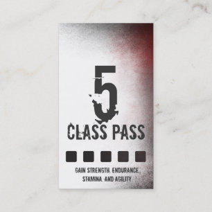 Mixed Martial Art Business Card 5 Class Pass Card