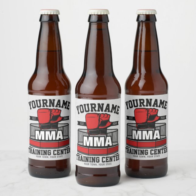 Mixed Martial Arts ADD NAME MMA Fight Training Beer Bottle Label (Bottles)
