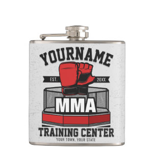 Mixed Martial Arts ADD NAME MMA Fight Training Flask