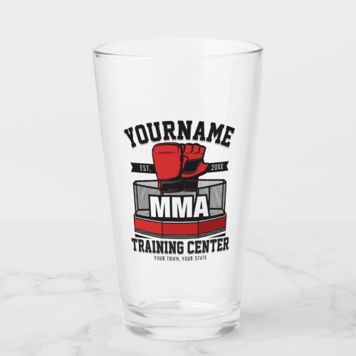 Mixed Martial Arts ADD NAME MMA Fight Training Glass