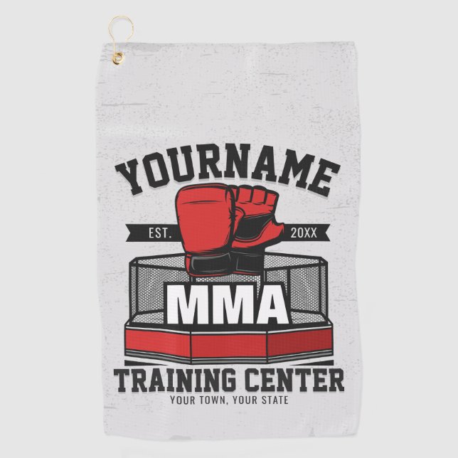 Mixed Martial Arts ADD NAME MMA Fight Training Golf Towel (Front)