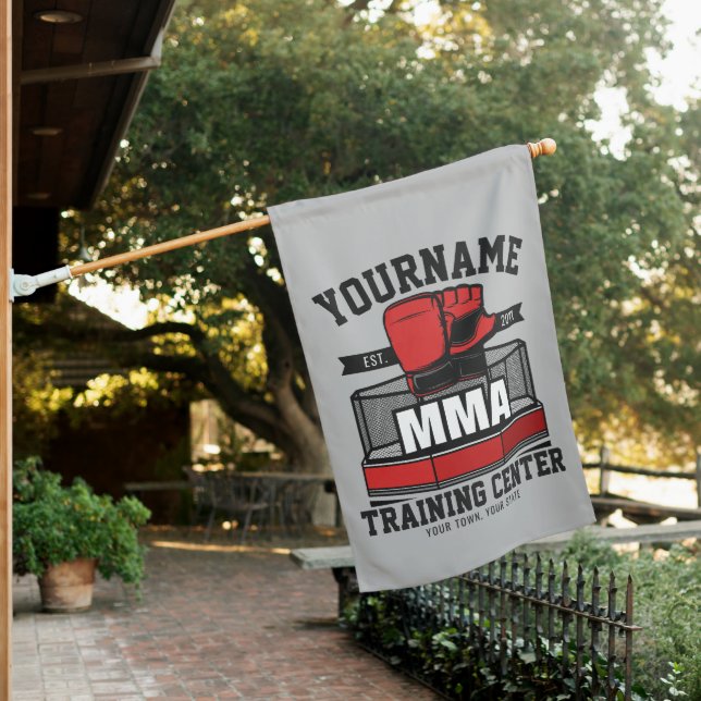 Mixed Martial Arts ADD NAME MMA Fight Training House Flag (In SItu)