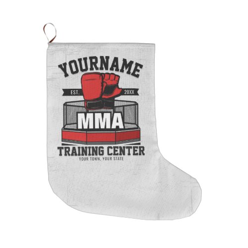 Mixed Martial Arts ADD NAME MMA Fight Training Large Christmas Stocking