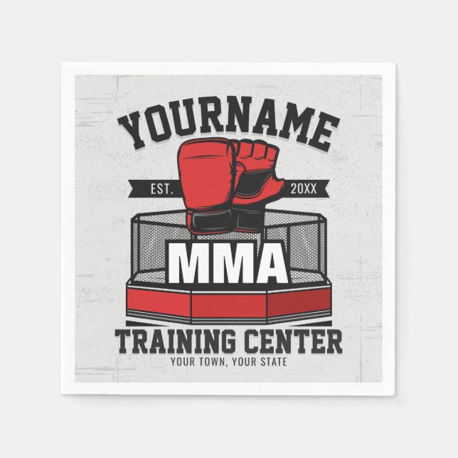Mixed Martial Arts ADD NAME MMA Fight Training Napkins (Front)