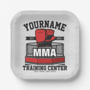 Mixed Martial Arts ADD NAME MMA Fight Training Paper Plates