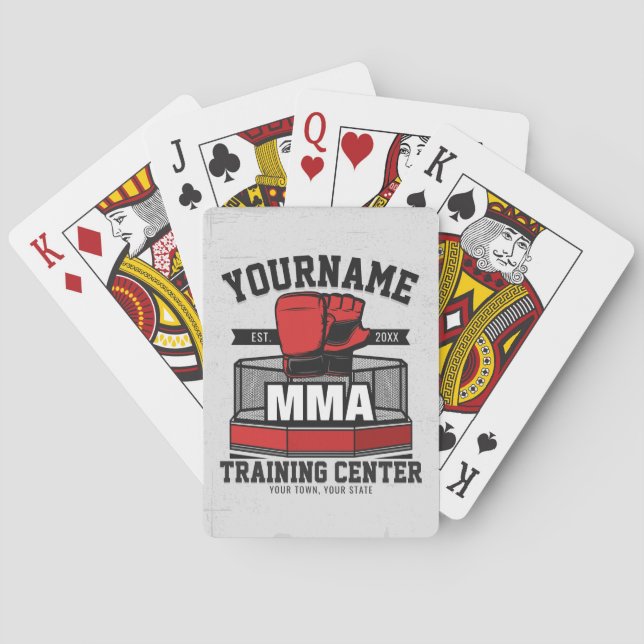 Mixed Martial Arts ADD NAME MMA Fight Training Poker Cards (Back)