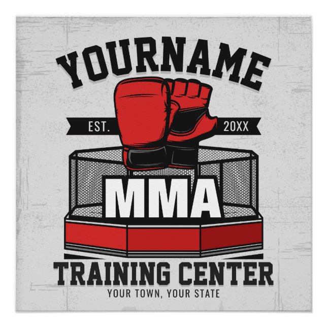 Mixed Martial Arts ADD NAME MMA Fight Training Poster (Front)
