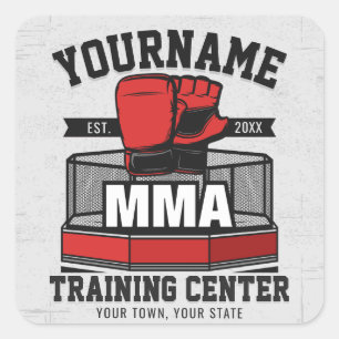 Mixed Martial Arts ADD NAME MMA Fight Training Square Sticker