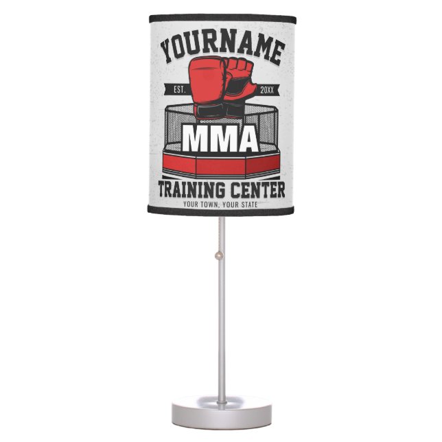 Mixed Martial Arts ADD NAME MMA Fight Training Table Lamp (Front)