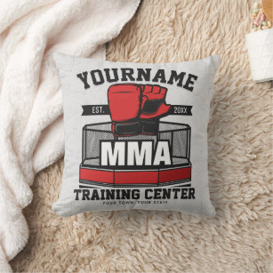 Mixed Martial Arts ADD NAME MMA Fight Training Throw Pillow