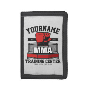Mixed Martial Arts ADD NAME MMA Fight Training Tri-fold Wallet
