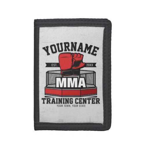 Mixed Martial Arts ADD NAME MMA Fight Training Trifold Wallet