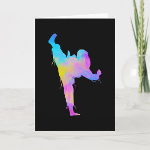 Mixed Martial Arts Colorful Silhouette for Girls Card