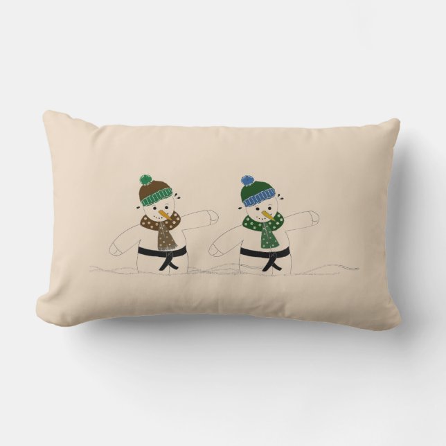 Mixed Martial Arts Snowmen Lumbar Pillow (Front)
