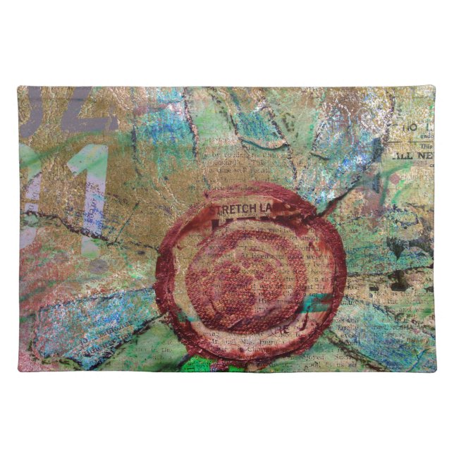 Mixed Media and Digital Flower Placemat (Front)