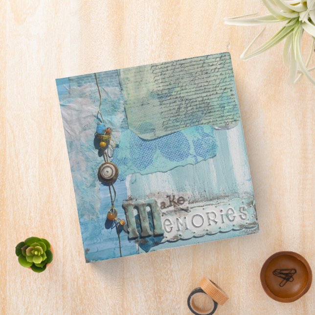 Mixed Media Art Typography Make Memories 3 Ring Binder (In Situ)