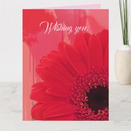 Mixed_media art with Gerbera flowers  custom text Card