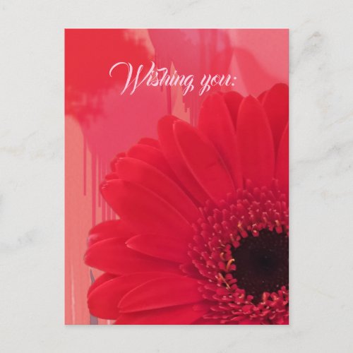 Mixed_media art with Gerbera flowers  custom text Postcard