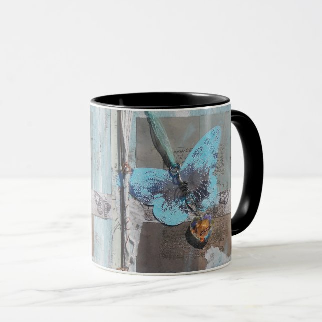Mixed Media Artwork Butterfly Mug (Front Right)