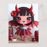 Mixed Media Bat Winged Devil Doll