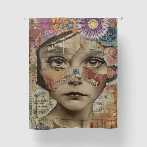 Mixed Media Collage Portrait Art (10) Blackout Curtains