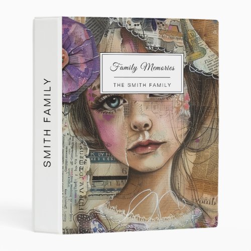 Mixed Media Collage Portrait Art (1) Mini Binder