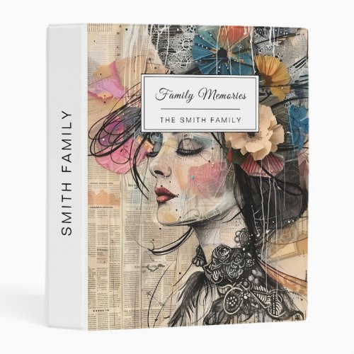 Mixed Media Collage Portrait Art (2) Mini Binder