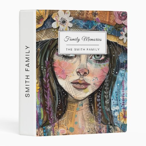 Mixed Media Collage Portrait Art (3) Mini Binder