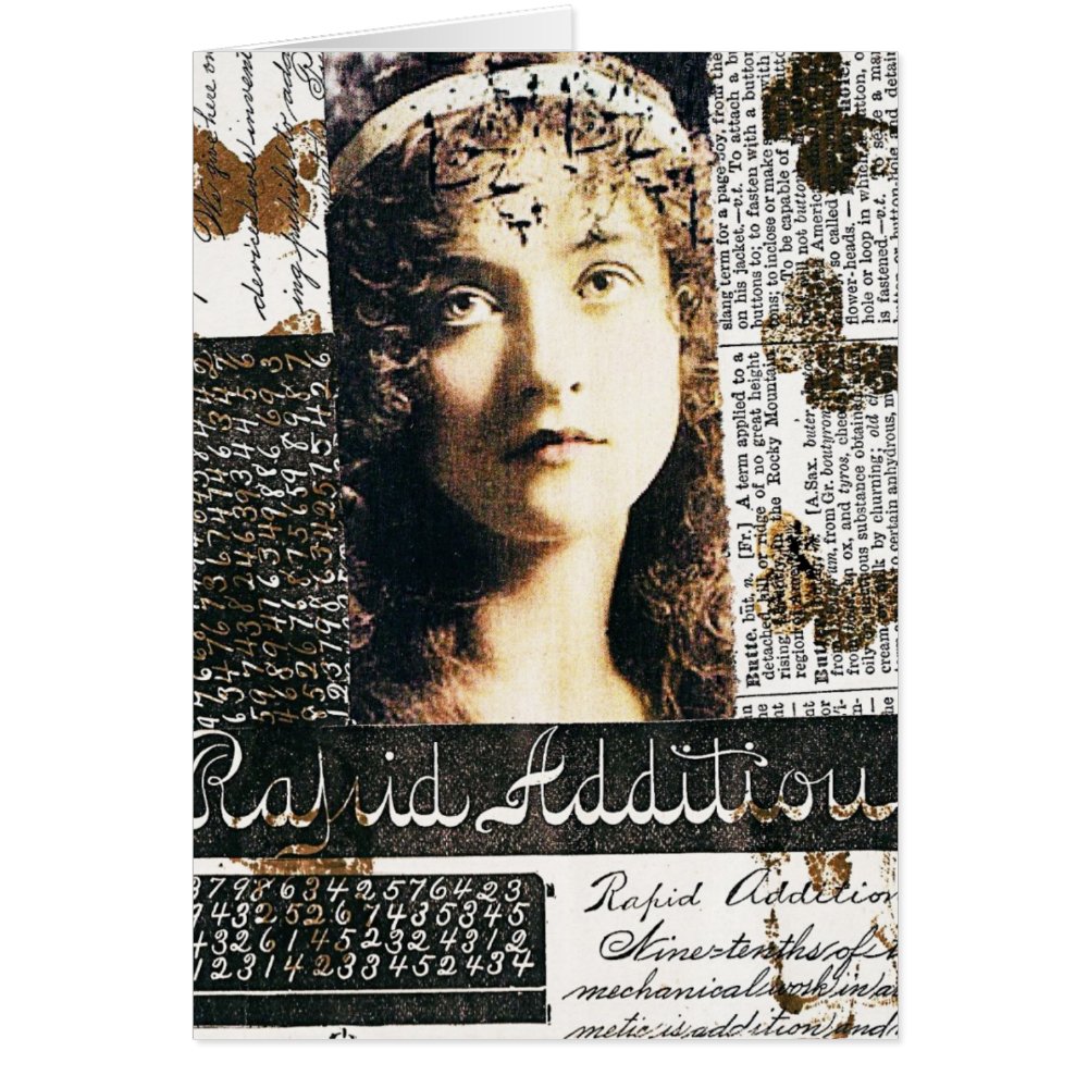 Mixed Media Collage With Pretty Lady