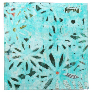 Mixed Media Daisy Art Cloth Napkin