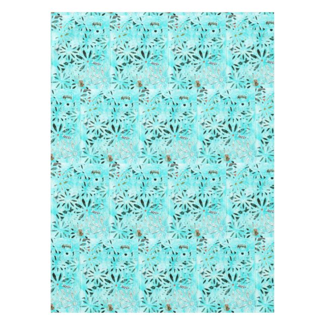 Mixed Media Daisy Art Tablecloth (Front)