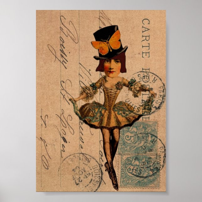 Mixed Media Doll Digital Art Poster (Front)