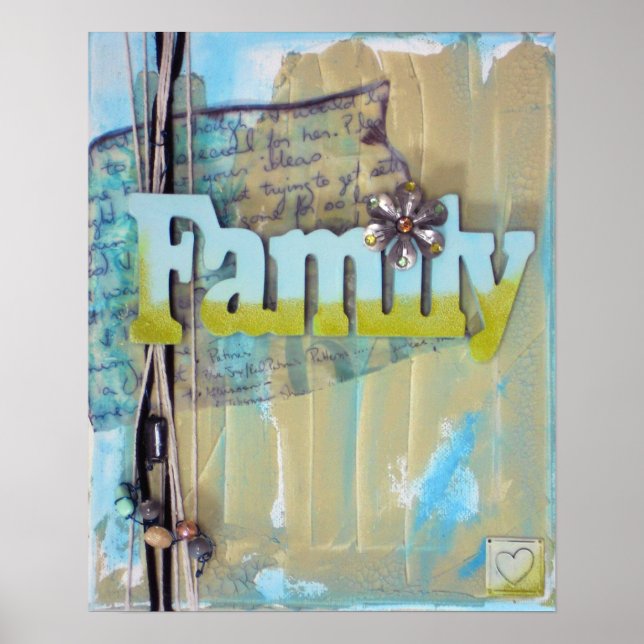 Mixed Media Family Word Art Print (Front)