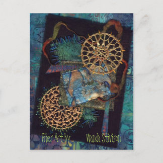 Mixed Media Fiber Art Postcard