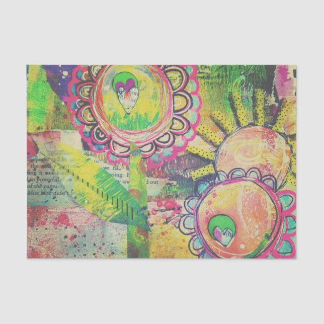 Mixed Media Flower Garden Tissue Paper (Front)