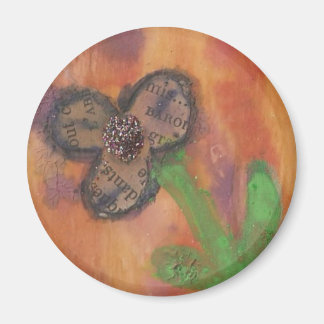 Mixed Media Flower Magnet