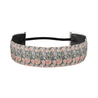 Mixed Media Flowers Abstract Athletic Headband