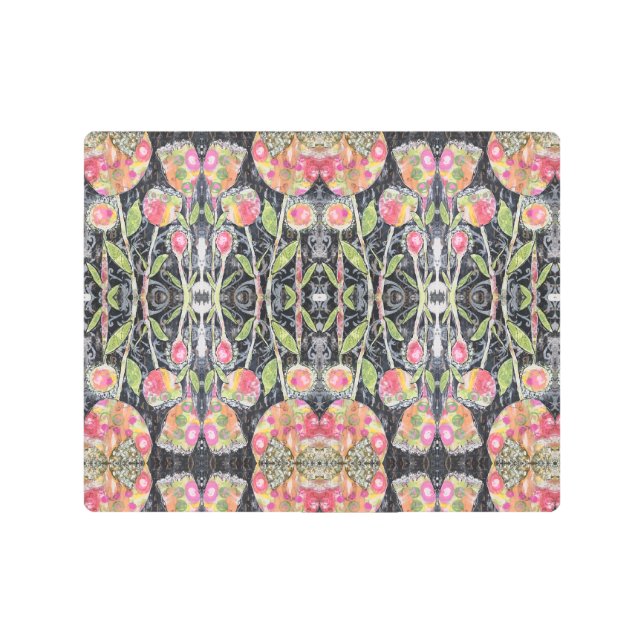 Mixed Media Flowers Abstract Metal Print (Front)