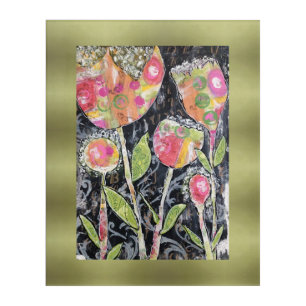 Mixed Media Flowers Acrylic Print